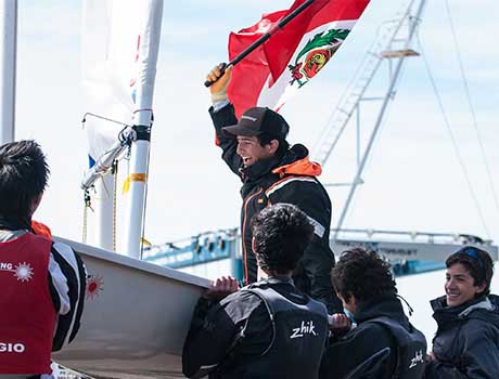 Young sailor Stefano Peschiera, U21 Laser Standard South American champion from Peru