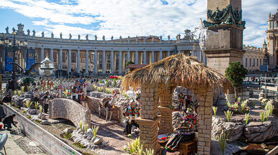 Christmas Peruvian style! Traditional Nativity Scene from Huancavelica is shown in Vatican City.