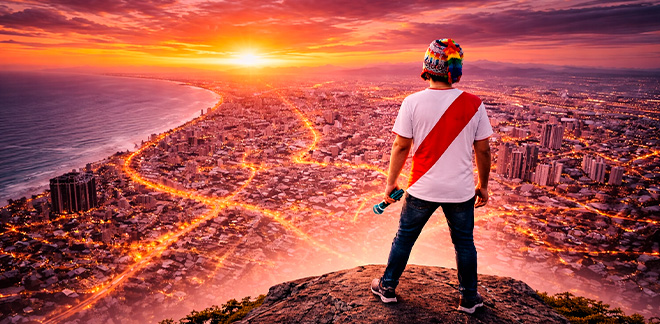 Pol Deportes desde el cerro San Cristóbal