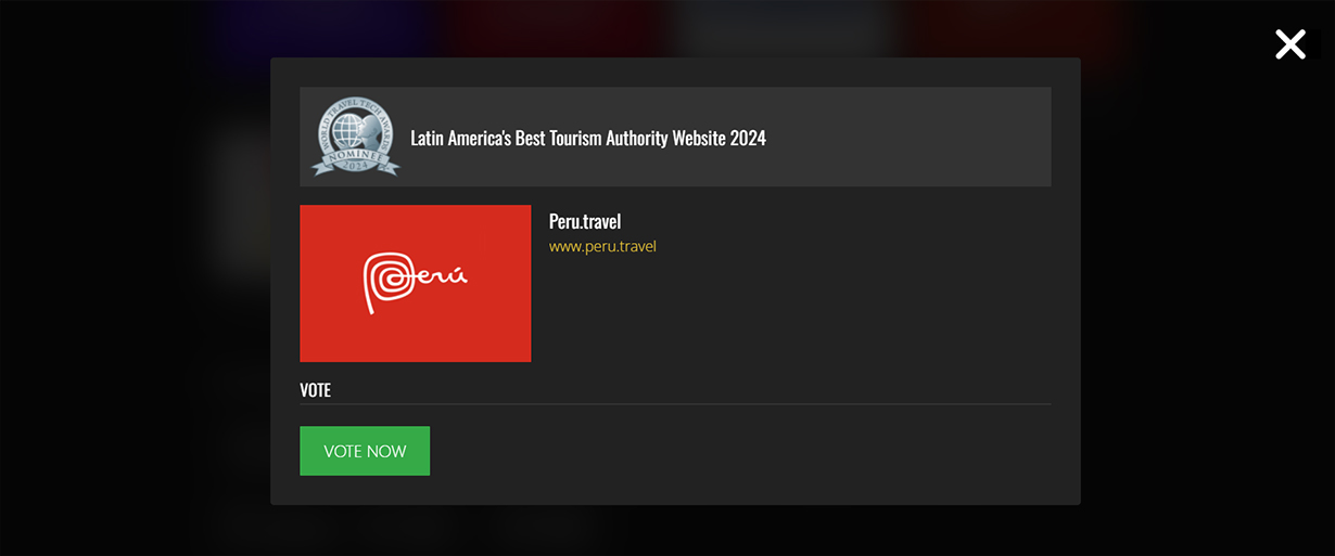 Vota por Peru.travel, nominado como mejor portal de turismo en Latinoamérica