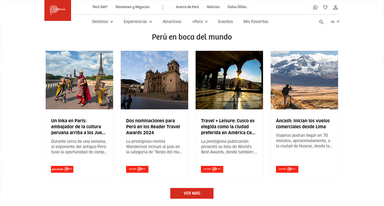 Vota por Peru.travel, nominado como mejor portal de turismo en Latinoamérica