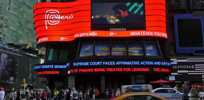 Marca Perú en Madison Square Año nuevo